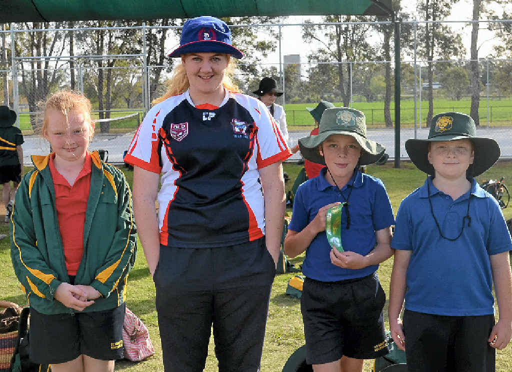 Jacinta Hawks with St Mary’s students took on her role as a teacher at her work experience.